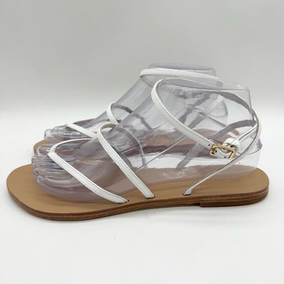 RAYE x Revolve Void Strappy Ankle Wrap Thong Sandal in White Size 8.5 Minimalist - Picture 9 of 16